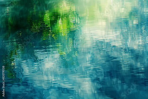 A serene abstract background in cool blues and greens evoked a sense of calm and tranquility