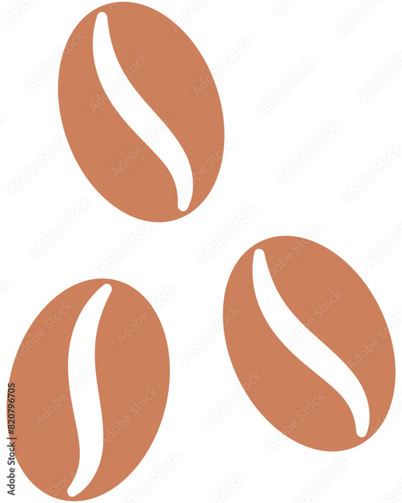 Coffee beans flat icon isolated on white background. Coffee beans flat icon isolated on white background.