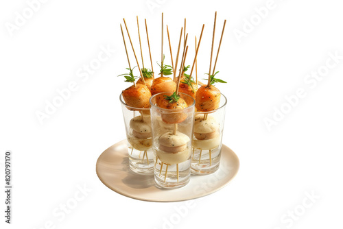 Miniature Culinary Wonderland on a Plate on a White or Clear Surface PNG Transparent Background. photo