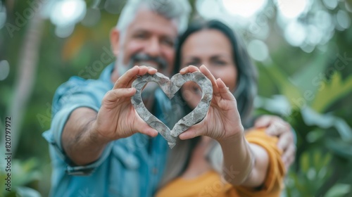 A Couple Holding Heart Shape photo