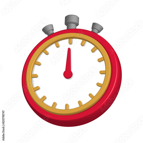 Vector illustration of timer, stopwatch (3D)
