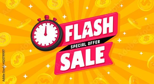 Flash sale vector banner illustration