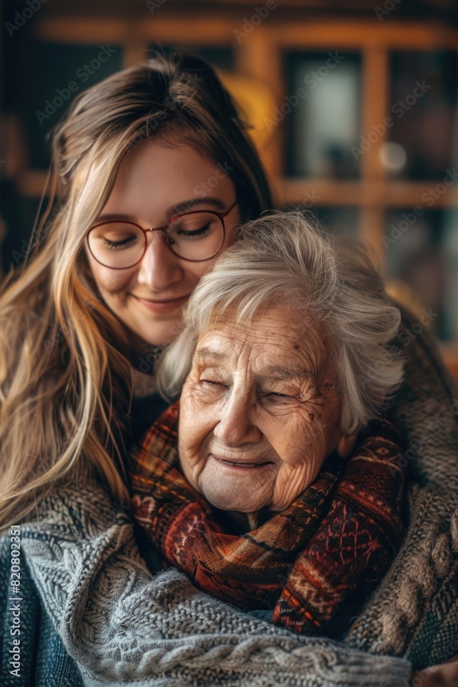 A touching moment between two generations. Suitable for family and love concepts A touching moment between two generations. Suitable for family and love concepts