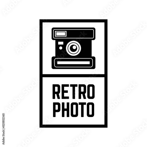 Vintage Camera Photography Vector Label, Logo Template with Retro Typography.