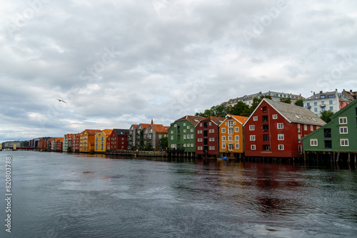 Trondheim with colorful houses on the river Nidelva, Norway © ADalgePhotography