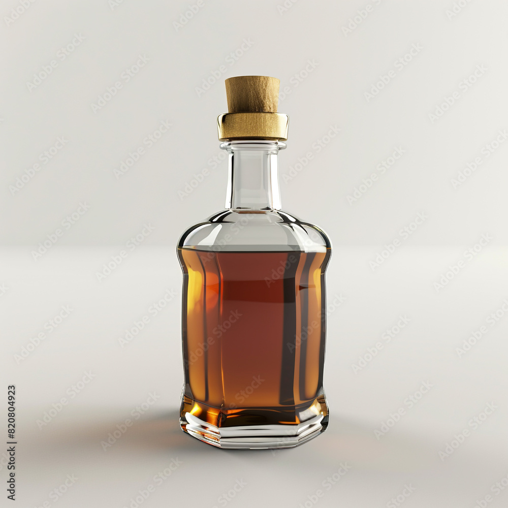 small glass bottle with brown liquid inside on a white background small glass bottle with brown liquid inside on a white background