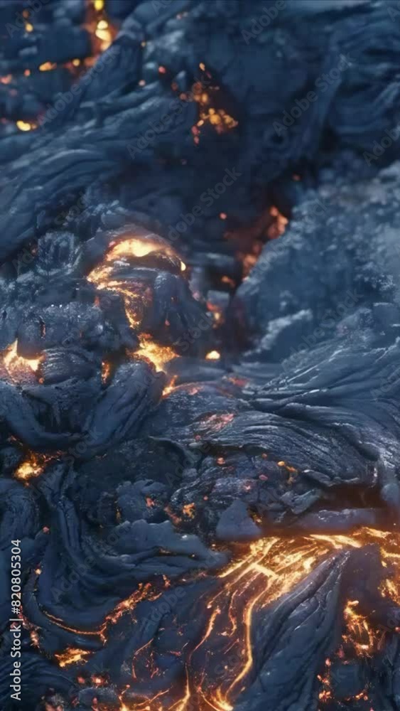 Magma lava slow motion flow black slate background volcanic soil planet - 4k 9x16 vertical stock video footage animation Magma lava slow motion flow black slate background volcanic soil planet - 4k 9x16 vertical stock video footage animation