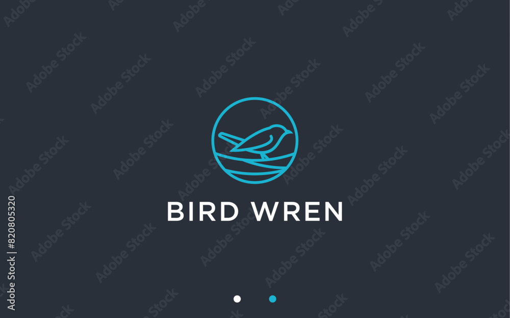 nest with wren logo design vector silhouette illustration nest with wren logo design vector silhouette illustration
