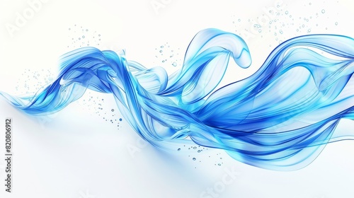 Wallpaper Mural A simple blue swirl with light effects on a white background, spinning in the air. A light abstract digital art piece featuring an elegant flying shoe with colorful curves Torontodigital.ca