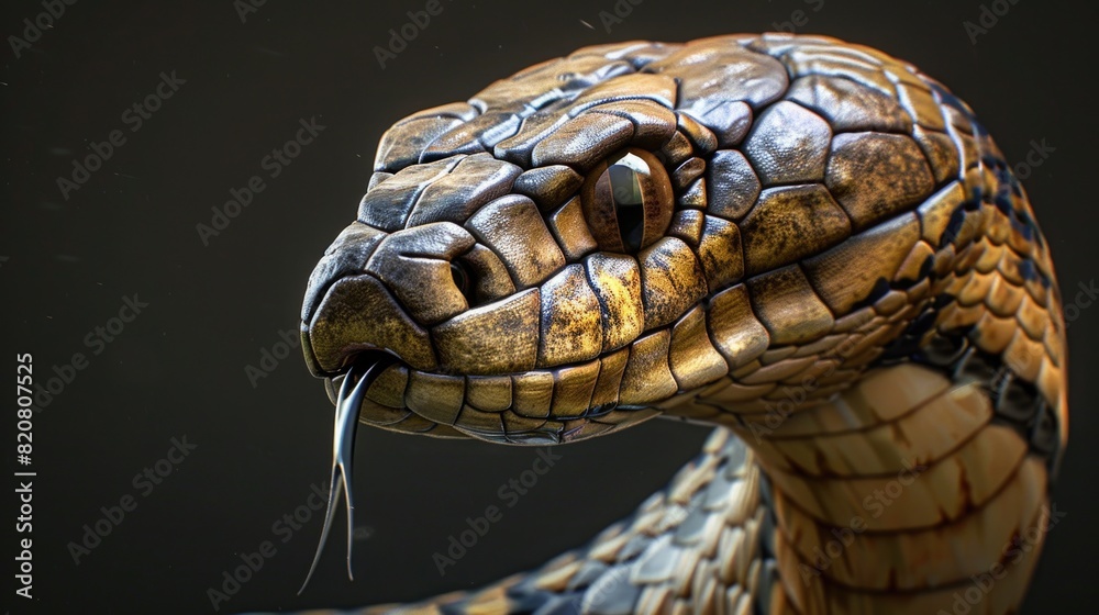 Detailed shot of a snake statue, suitable for various projects Detailed shot of a snake statue, suitable for various projects