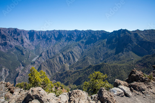Landscape in Bejenado Peak in Caldera de Taburiente, La Palma, Spain photo