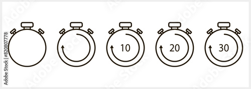 Stopwatch icon icon. Outline clipart. Vector stock illustration EPS 10 (ID: 820807778)