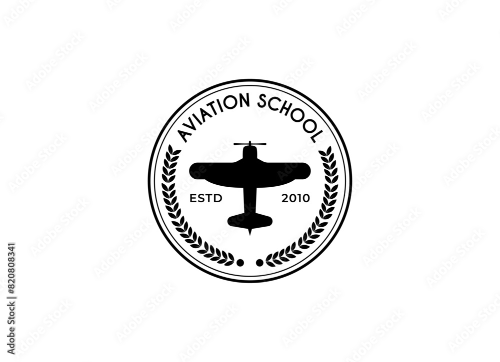 Fototapeta premium School Aviation Logo Design