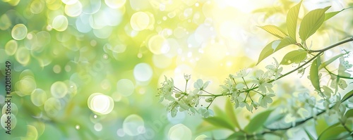 The sun shines through the tree leaves, brightening the landscape