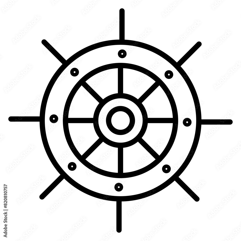 Nautical Wheel Icon Nautical Wheel Icon