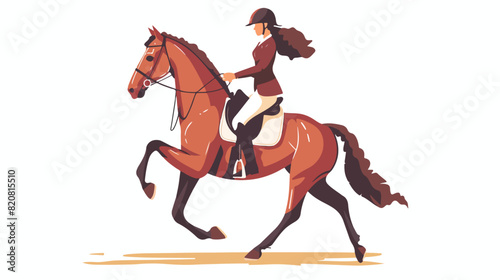 Horseback rider. Woman riding horse. Female equestria © Mishab