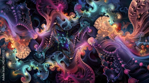 Abstract Fractal Patterns Dance in a Symphony of Code
