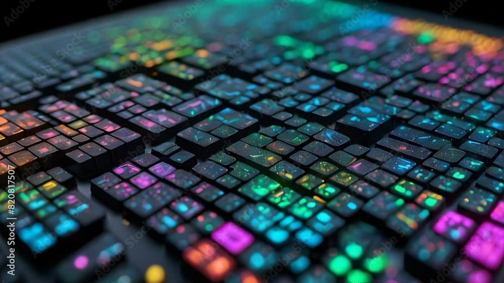 Glowing circuit board. AI.