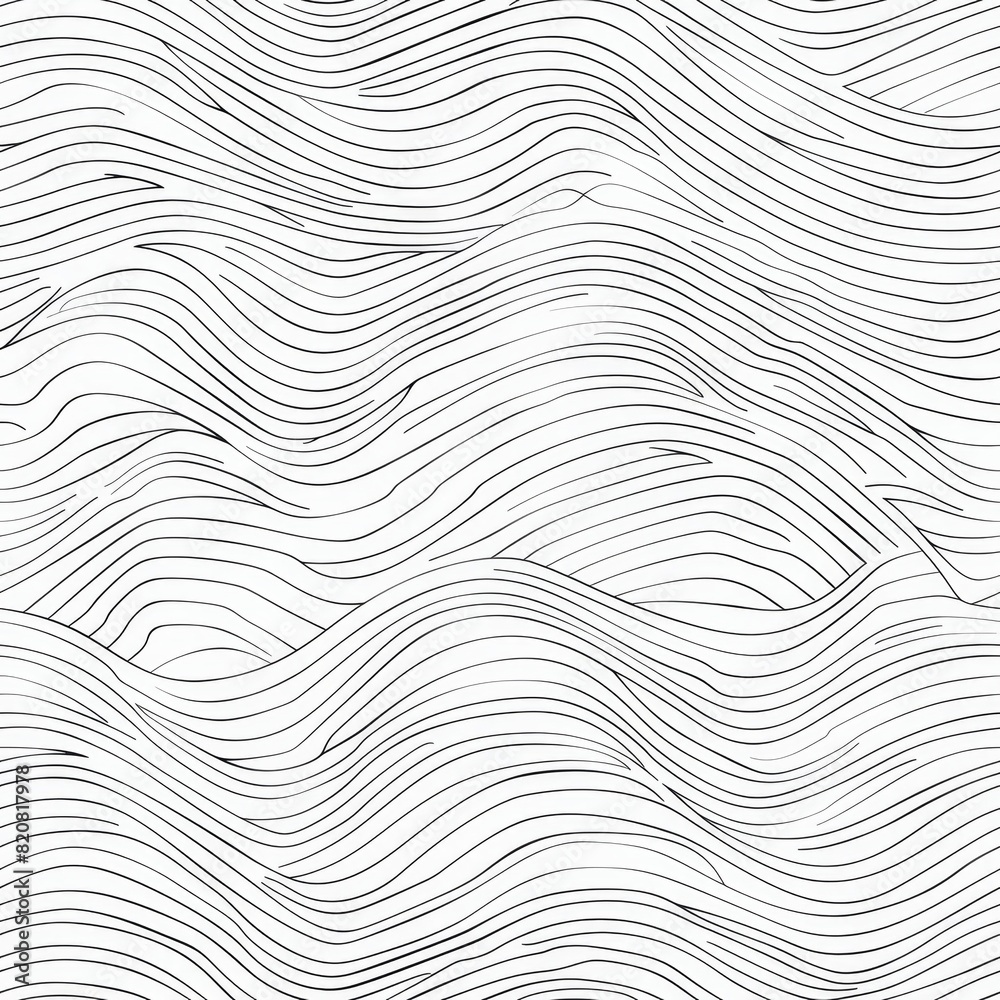 Abstract Black and White Wavy Lines Background Pattern