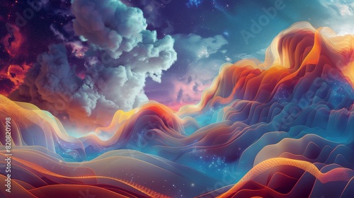 Cloud Data Flowing Upward Technology Background