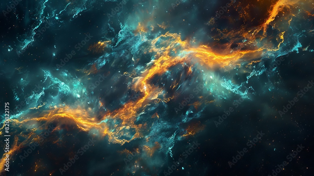 Abstract Nebula with Glowing Energy Cosmic Current Abstract Nebula with Glowing Energy Cosmic Current