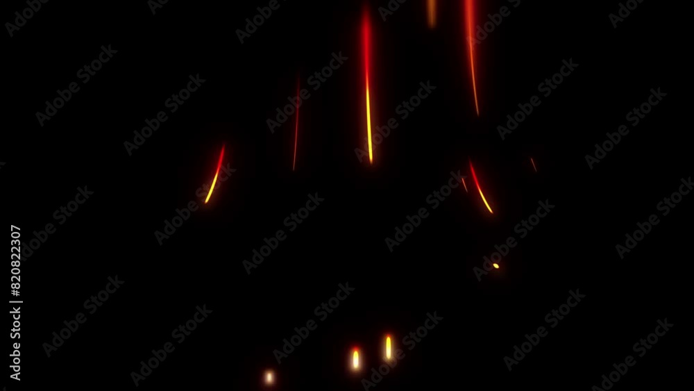 Glow neon red lines video transition effect on black background