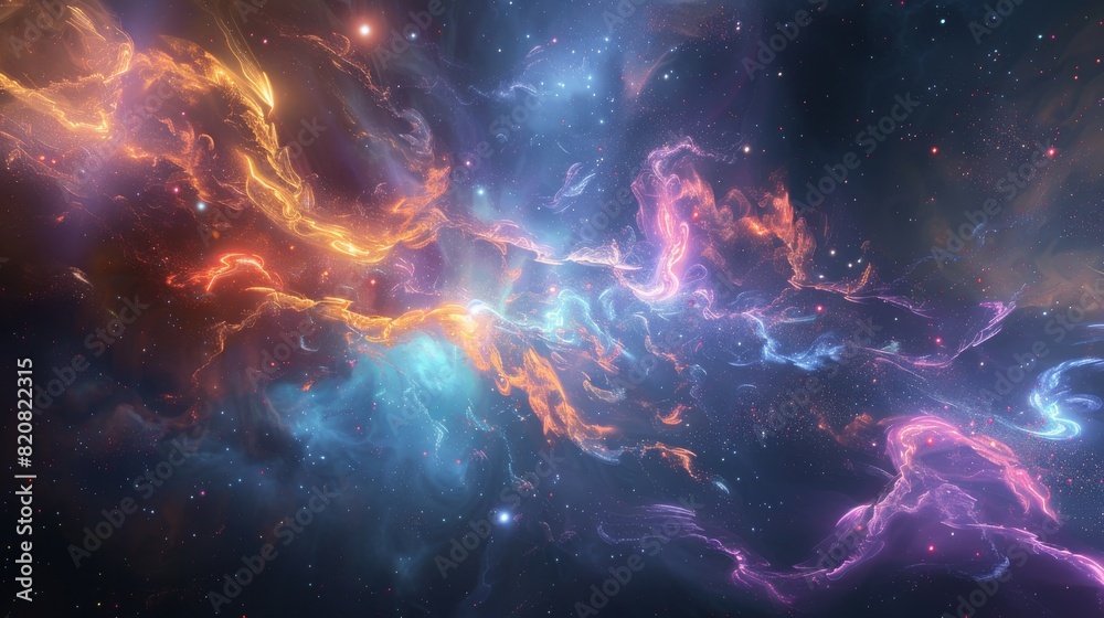 Abstract Nebula with Glowing Energy Cosmic Current Abstract Nebula with Glowing Energy Cosmic Current