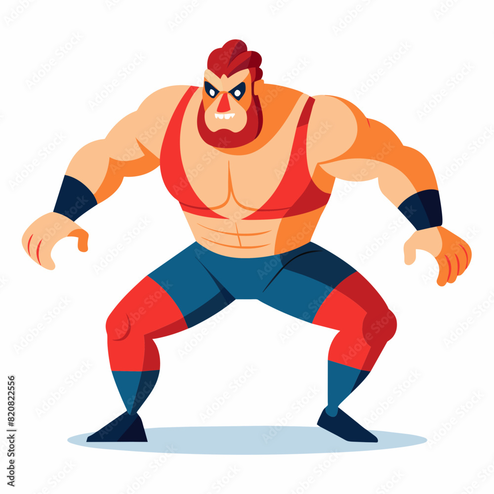 Wrestler fighting  vector illustration 