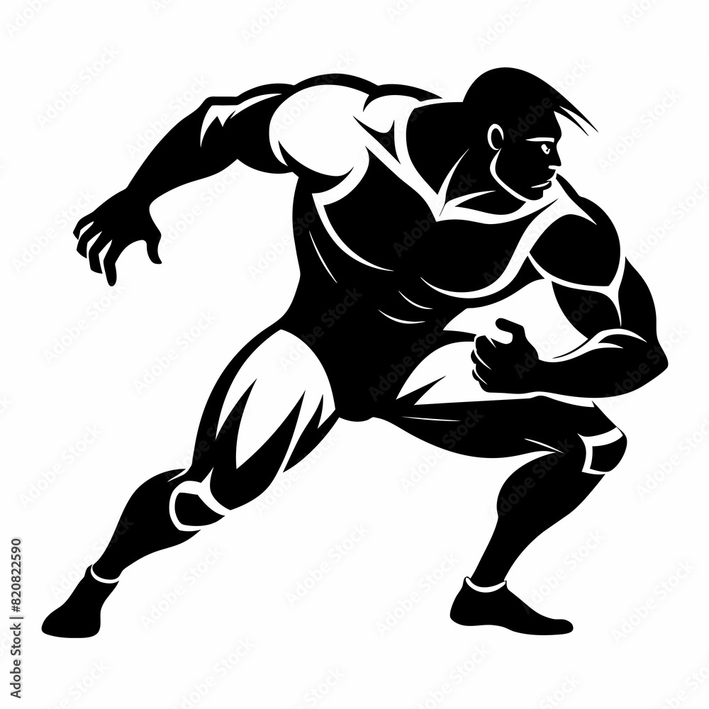 Obraz premium Wrestler fighting silhouette vector illustration 
