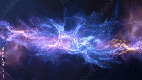 Abstract Nebula with Glowing Energy Cosmic Current