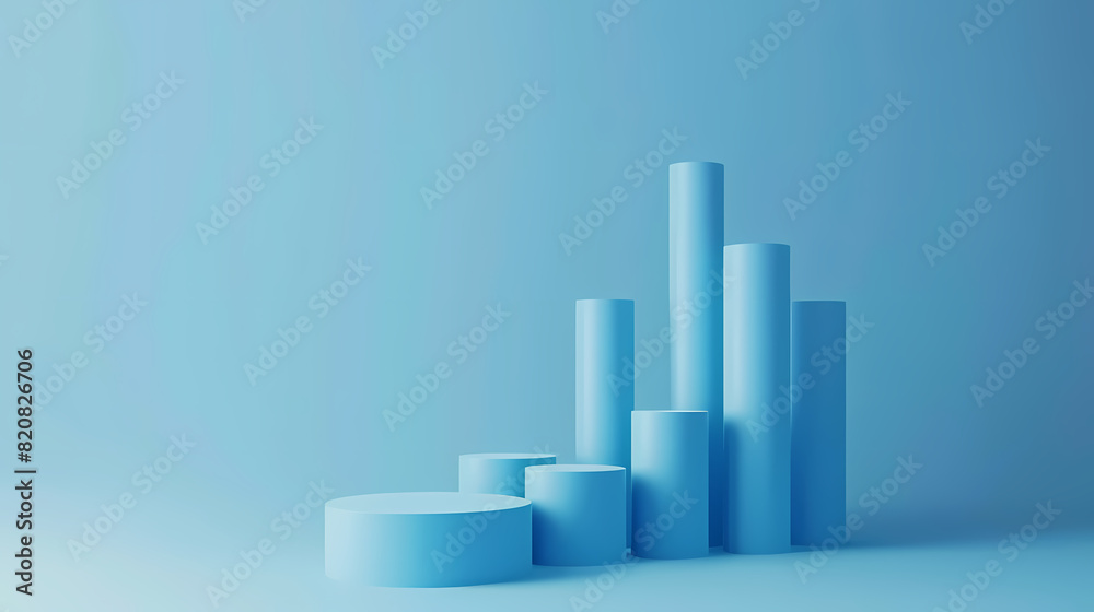 3D rendering of a simple bar chart 3D rendering of a simple bar chart