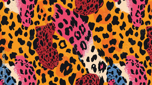 Luxury leopard fur texture seamless pattern vector flat