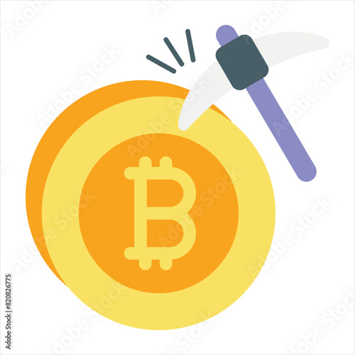 Bitcoin and Cryptocurrency Vector Flat Icons