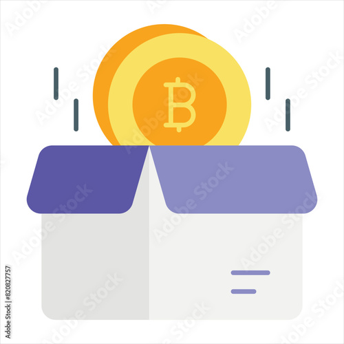 Bitcoin and Cryptocurrency Vector Flat Icons
