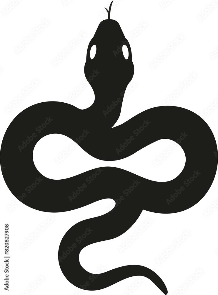 Black Snake silhouette. Serpent flat vector isolated on white background Black Snake silhouette. Serpent flat vector isolated on white background