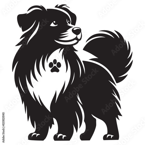 Wallpaper Mural Dog Silhouette Vector Illustration White Background
 Torontodigital.ca