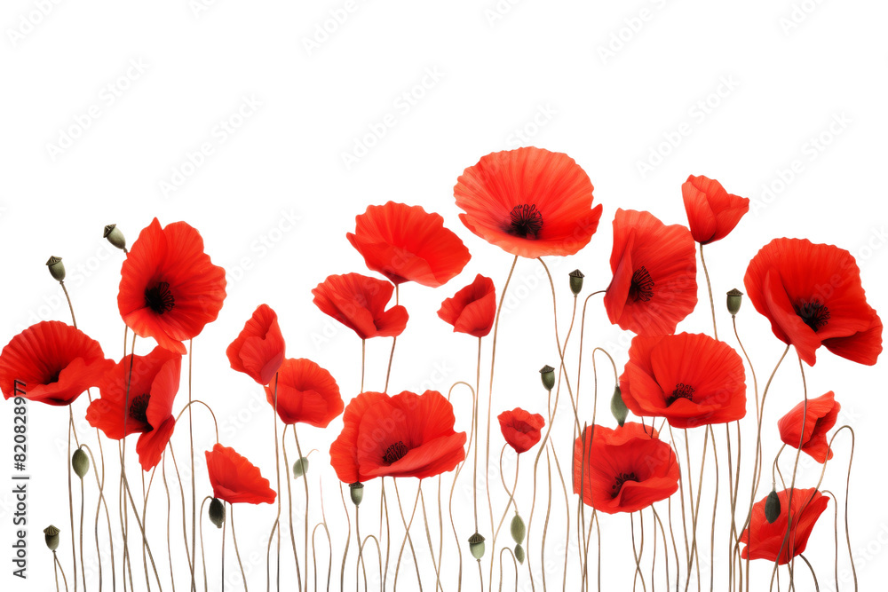 Obraz premium Crimson Petal Symphony on a White or Clear Surface PNG Transparent Background.