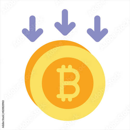 Bitcoin and Cryptocurrency Vector Flat Icons