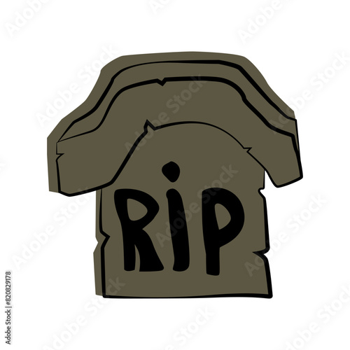 Tombstone icon for mobile concept and web design, Halloween tombstone outline vector icon, Symbol, logo illustration (ID: 820829178)