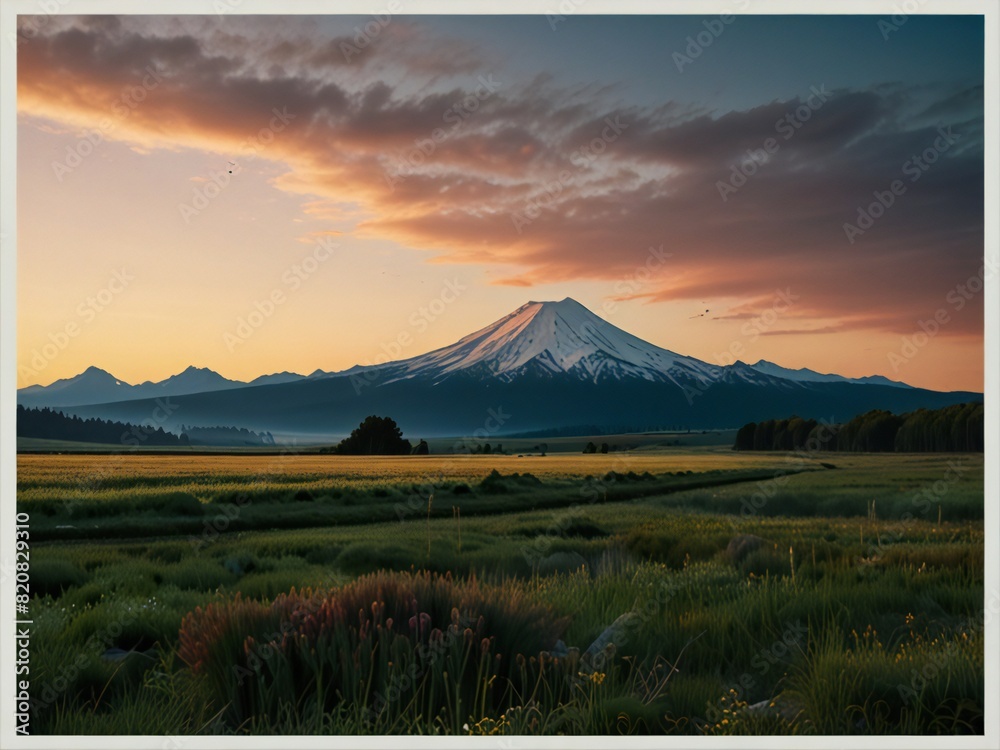 Obraz premium sunset in the mountains