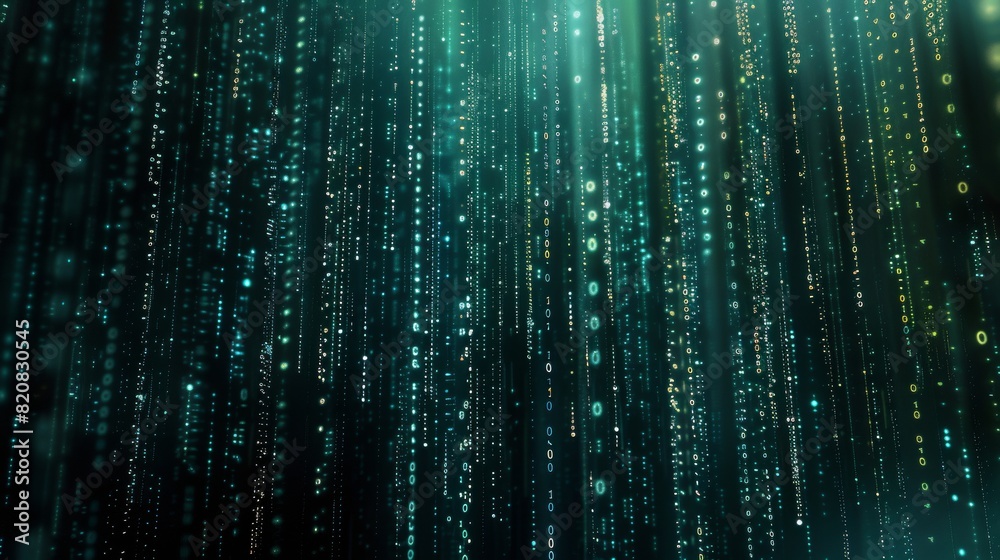Data Stream Binary Code Cascades in a Hypnotic Luminous Flow Data Stream Binary Code Cascades in a Hypnotic Luminous Flow