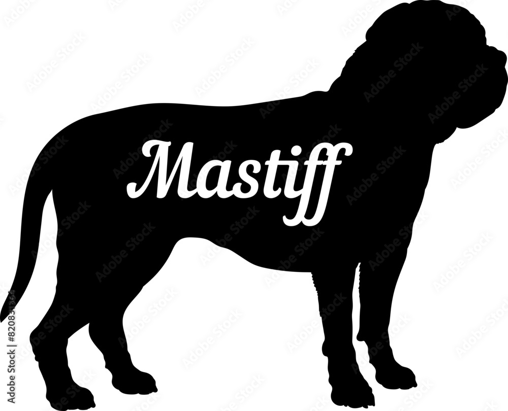 Mastiff. Dog silhouette dog breeds logo dog monogram vector Mastiff. Dog silhouette dog breeds logo dog monogram vector