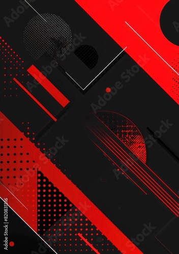 modern red and black abstract geometric shapes background  red black geometric gradient abstract