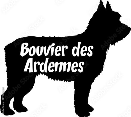 Bouvier des Ardennes Dog silhouette dog breeds logo dog monogram vector