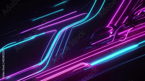  abstract background of neon lights futuristic actractive photo
