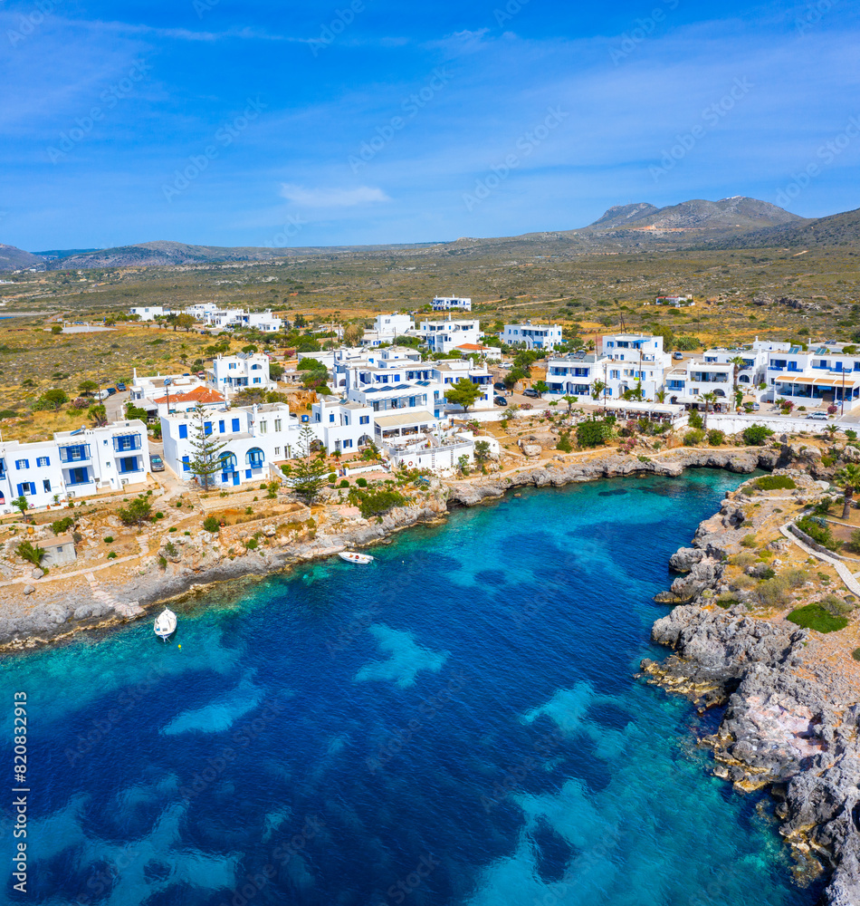 Famous seaside village of Avlemonas with beautiful natural scenic fjord in island of Kythera, South Aegean sea, Greece