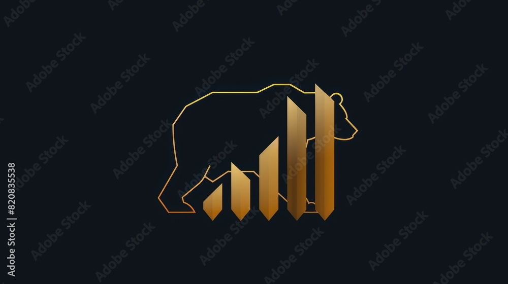 Bear bull with chart bar logo design. finance vector logo design AI ...