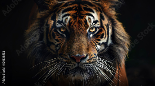 Majestic Close-up of a Tiger s Face with Intense Eyes