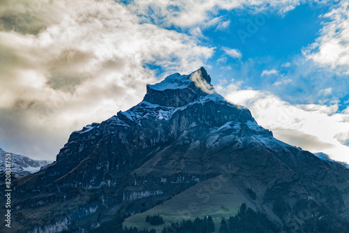 Snow covered mount Hahnen near Engelberg, Switzerland photo