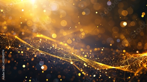 Abstract Lines Intersect in a Dazzling Display of Gold and Bokeh